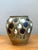 This vintage handcrafted ceramic vase is a striking example of mid-20th-century artisanal stoneware, celebrating organic...