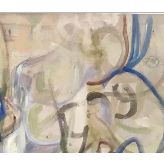 Abstract "Manicure", 2021. Abstract, Figurative Oil Painting on Canvas by Joe Ginsberg. Oyster Gray With Blue, Green and Lavender Highlights. For Sale - Image 3 of 6