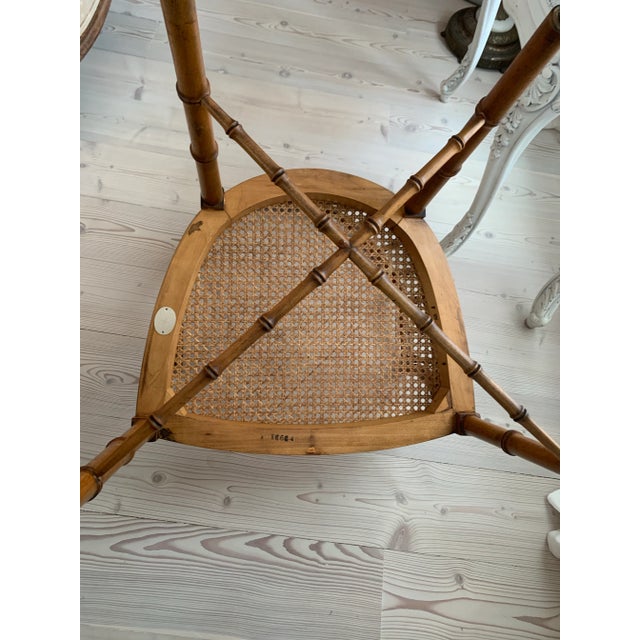 1960s Baker Furniture Faux Bamboo and Cane Regency Armchair For Sale - Image 5 of 10