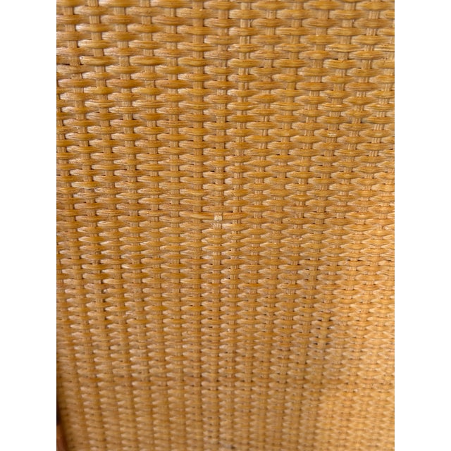 Vintage British Colonial Tortoise Rattan Cabinet With Drawer For Sale - Image 11 of 12