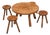Mid-Century Modern Coffee Table and Stools in Oak, 1940s, Set of 5 For Sale