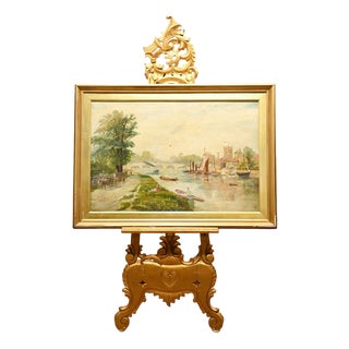 Harold Gregson, Henley on Thames Riverscape, 1870, Oil Painting, Framed For Sale