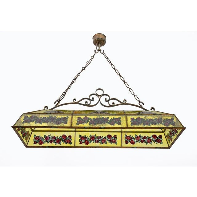 Rustic Pendant in Wrought Iron and Glass, 1960s For Sale - Image 13 of 13