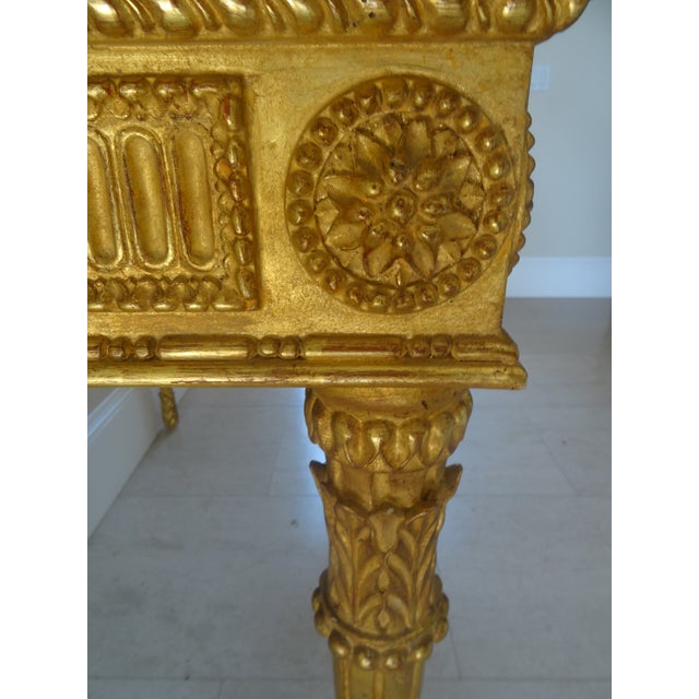 Wood Vintage Italian Neoclassical Gilt Wood Console For Sale - Image 7 of 10