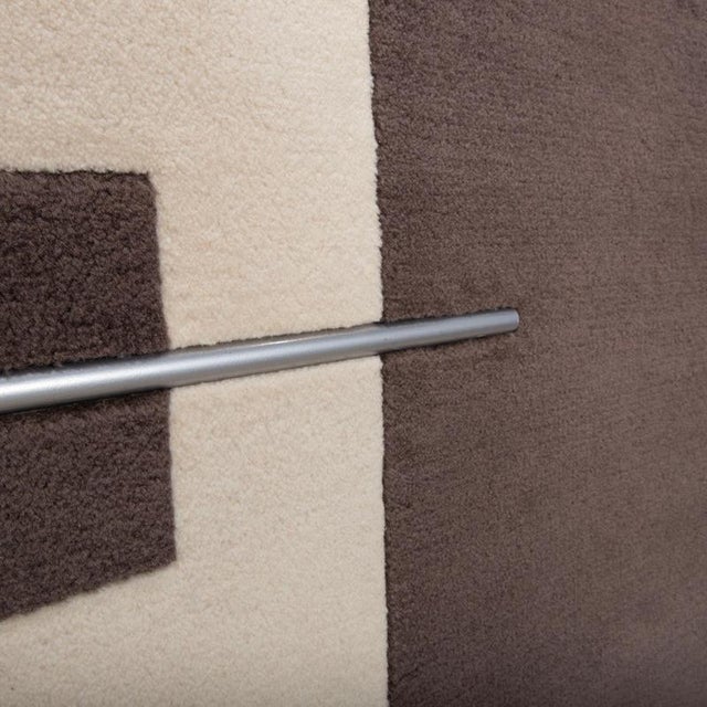 Textile Rug in Brown and Beige Fabric by Peter Maly for Jab Anstoetz For Sale - Image 7 of 10