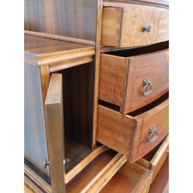 Early 1900s Depression Era Carved Inlay Tall Chest of Drawers 6639 For Sale - Image 11 of 18