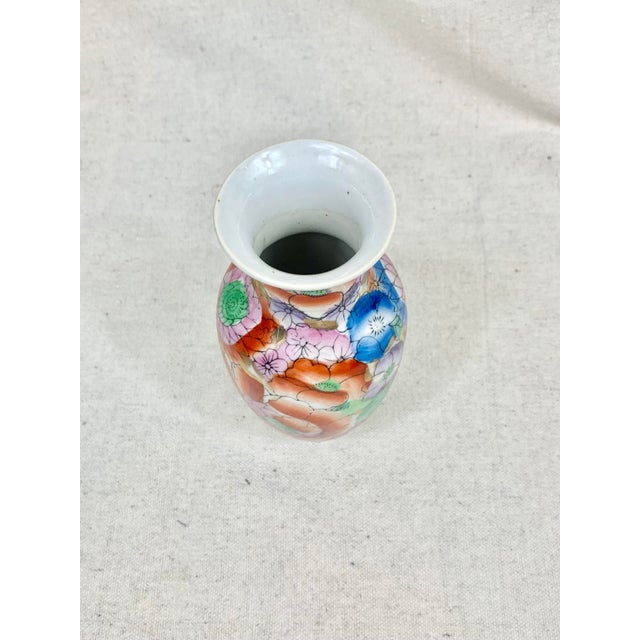 Vintage Chinoiserie Floral Vase For Sale - Image 9 of 11