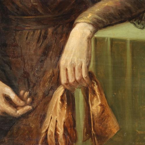 Portrait of a Noblewoman, 1800s, Oil Painting For Sale - Image 6 of 12