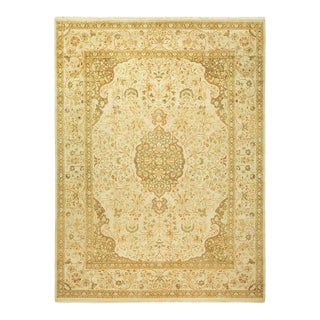 Mogul Collection Hand-Knotted Area Rug - Ivory 9' 3" x 12' 2" For Sale