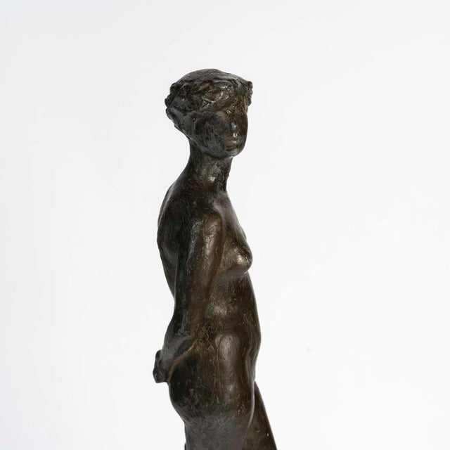 Metal Art Deco Bronze Sculpture on Stone Base, 1930 For Sale - Image 7 of 9