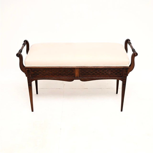 Antique Victorian Duet Piano Stool attributed to James Shoolbred, 1880 For Sale - Image 4 of 11