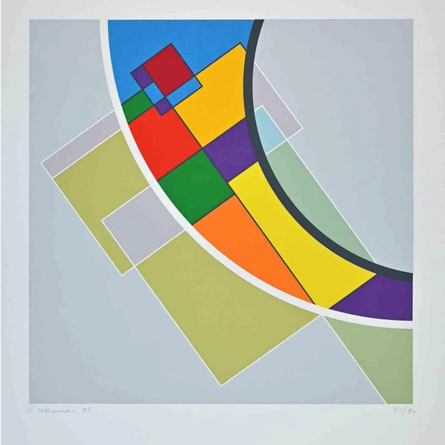 Luigi Veronesi, Moon, Original Screen Print, 1995 For Sale