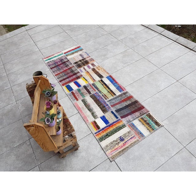 Mid 20th Century Organic Multicolour Handmade Carpet For Sale - Image 10 of 10