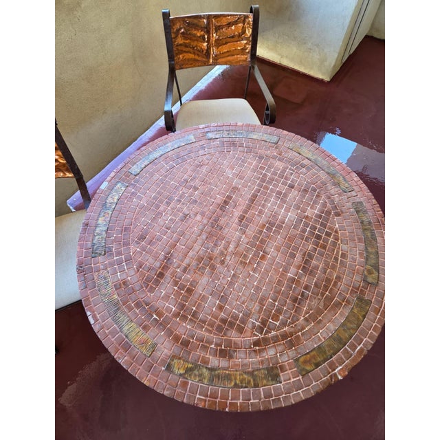Unique Vintage Iron Bistro Patio Set For Sale - Image 4 of 9