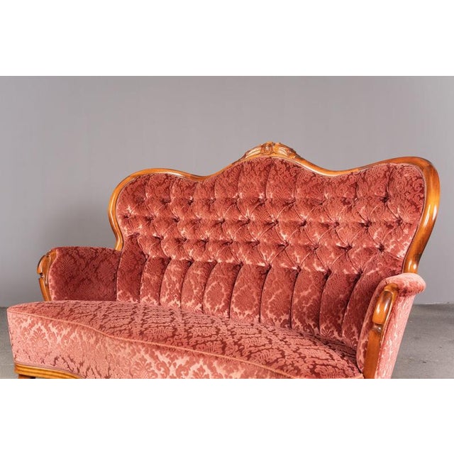 Red Baroque Style Sofa, Late 20th Century For Sale - Image 8 of 18