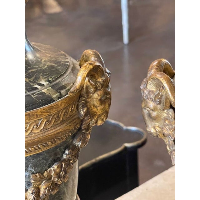 Pair of 19th Century French Marble and Bronze Cassolette For Sale - Image 9 of 9