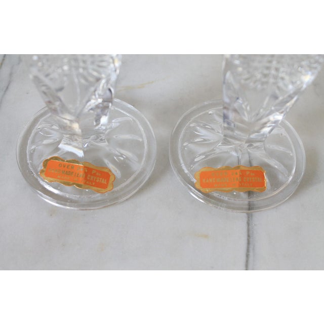 Transparent Vintage Italian Crystal Taper Candle Holders For Sale - Image 8 of 11