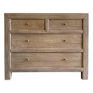 Custom Reclaimed Elm Wood Chest of Drawers Natural Finish For Sale