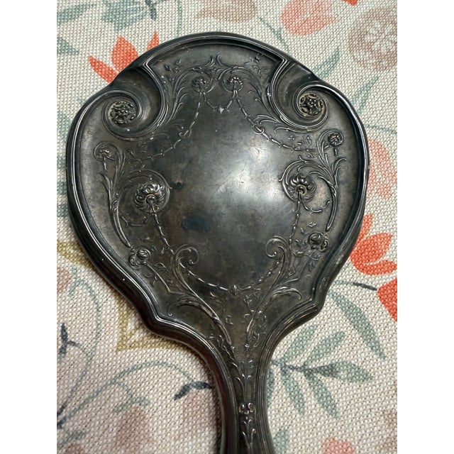 R. Wallace & Sons Art Nouveau Sterling Silver Hand Mirror, Circa 1900 For Sale In Dallas - Image 6 of 11