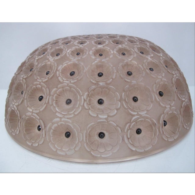 Glass Rene Lalique France Sepia Nemours Poppy Flower Art Deco Glass 10" Bowl For Sale - Image 7 of 14