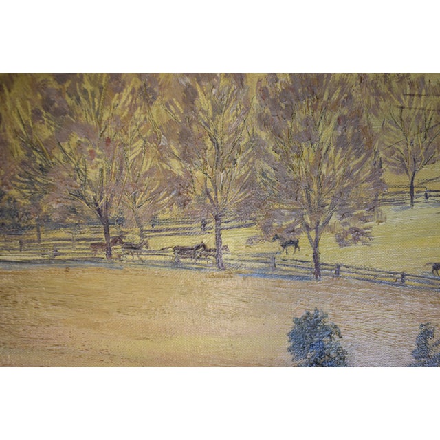 The Meadowbrook Hunt Crossing the Whitney Fields 1941 O/C by Charles Baskerville For Sale - Image 11 of 11