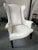 Leather Wingbacks by Hickory Chair A classic pair of hand crafted Hickory Chair wingback armchairs with a pop of...