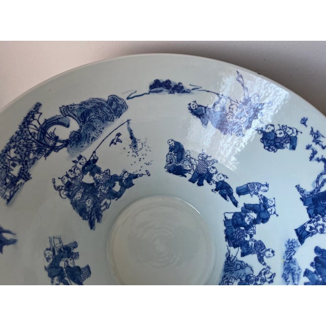 Blue & White Chinoiserie 16" Bowl-Tozai Home For Sale In New York - Image 6 of 10