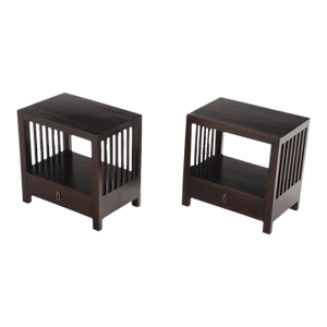 A Pair of Arts and Craft Style Bedside Tables, C. 1970s.