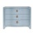 Matthew Izzo Home Cora Light Blue Textured Linen Three Drawer Chest With Satin Brass Drawer Pulls For Sale - Image 9 of 9