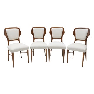 Mid-Century Modern Italian Dinning Chairs by Vittorio Dassi, 1950s, Set of 4 For Sale