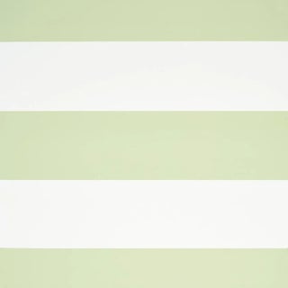Schumacher Baxter Stripe Wallpaper in Green For Sale