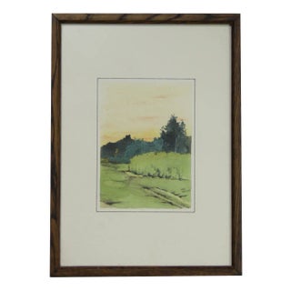 Marc Van Schil, Landscape, 1960s, Watercolor, Framed For Sale