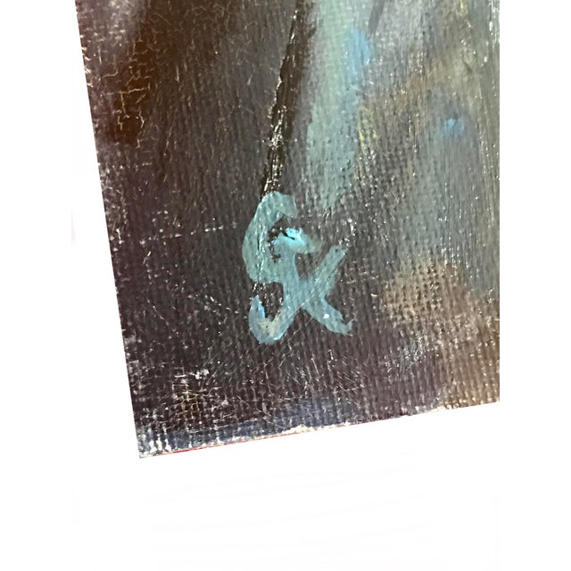 Signed Expressionist Original Art Deco Style Interior Bathroom Painting, Framed For Sale In Cleveland - Image 6 of 6