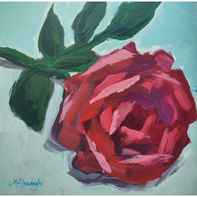 "Being Single" Original Floral Still Life Acrylic Painting by Linda McDonough For Sale