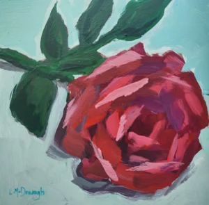 "Being Single" Original Floral Still Life Acrylic Painting by Linda McDonough