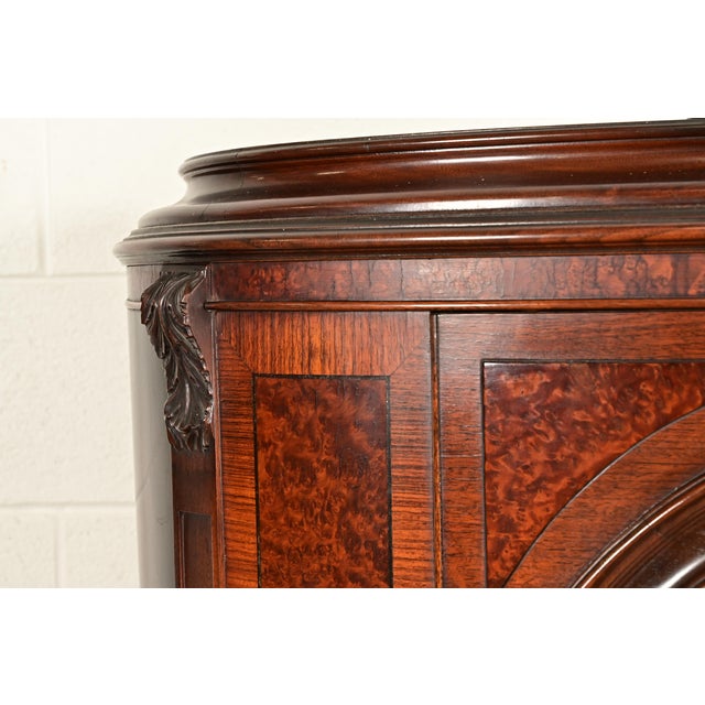Brown R. J. Horner Style Renaissance Revival Carved Walnut and Burl Wood Inlaid Marquetry Bar Cabinet, Circa 1900 For Sale - Image 8 of 16