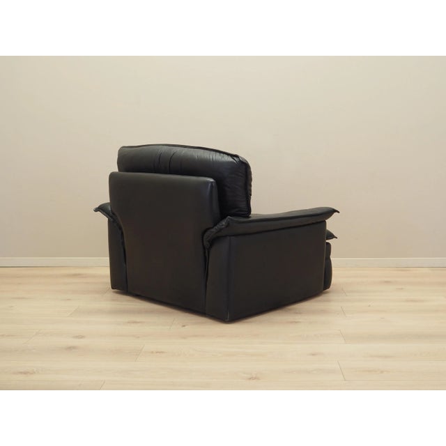 Black Italian Leather Armchair, Italy, 1960s For Sale - Image 8 of 18