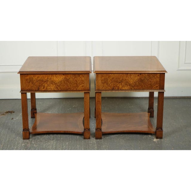 Burr Walnut Nightstands from Brights of Nettlebed For Sale - Image 5 of 18