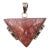 1990s Vintage Burgundy Jasper & Sterling Triangle Pendant For Sale