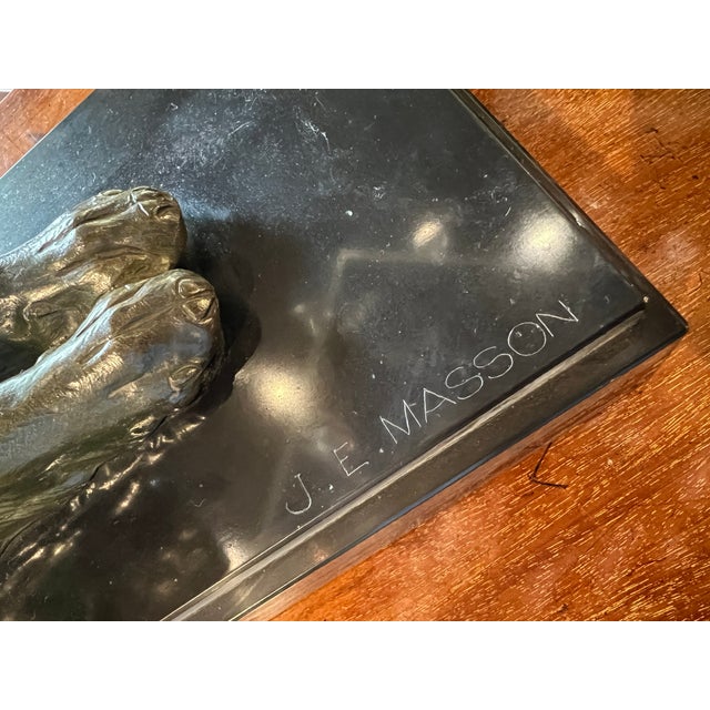 French Alsatian Dog Sculpture of Patinated Bronze by Jules Edmond Masson For Sale - Image 12 of 12