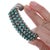 Native American 6.75" C1940's Zuni Natural Turquoise Snake Eye Stamped Silver Cuff Bracelet For Sale - Image 3 of 10
