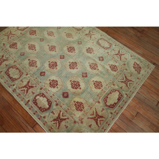 Contemporary Late 19th Century Sea Foam Antique Turkish Sivas Rug - 4'4" x 5'10" For Sale - Image 3 of 6