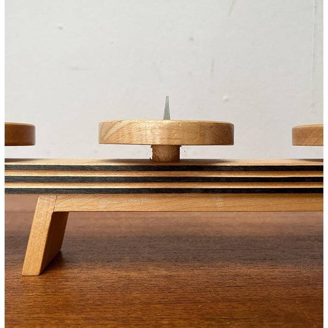 Mid-Century Wooden Candleholder, 1960s For Sale - Image 17 of 18