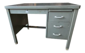 Vintage General Fireproofing Company Metal Tanker Desk