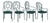 Antique Garden Table & Chairs, Set of 5 in Dark Green. The Chairs are crafted with iron and metal seats in a beautiful and...