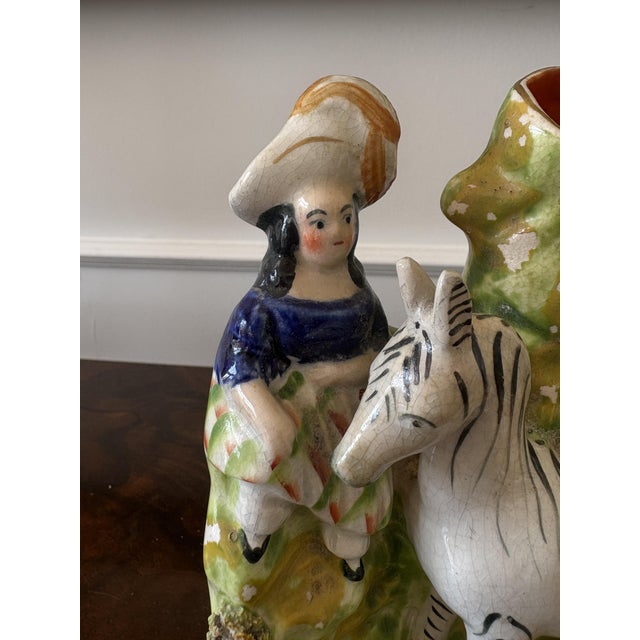 Ceramic Antique Victorian Staffordshire Flatback Figure, 1860s For Sale - Image 7 of 9