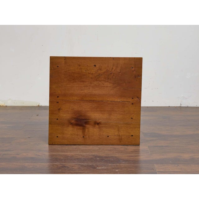 19th Century French Walnut Side Table With Drawer and Carved Diamond Accents For Sale - Image 9 of 9