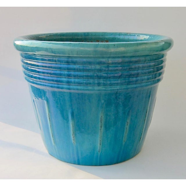 Giant Planter in Deep Blue Glazed Ceramic, 1940s For Sale - Image 6 of 6