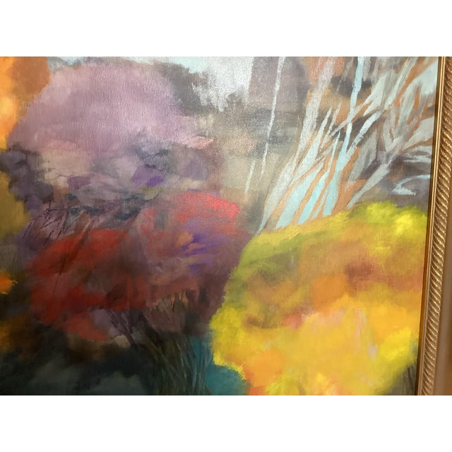 Late 20th Century Large Scale Original Landscape Abstract Oil Painting Signed 47”x37” For Sale - Image 4 of 9