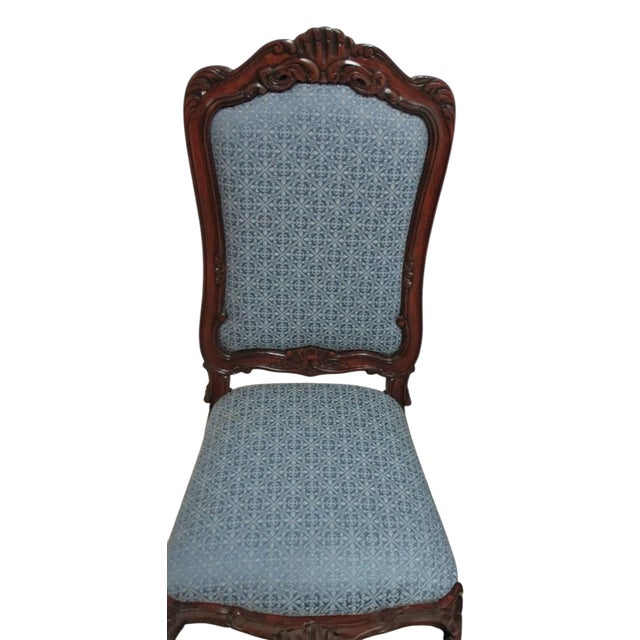 1980s Pair BAU French Country Dining Room Side Chairs Regency Custom Carved B For Sale - Image 12 of 12